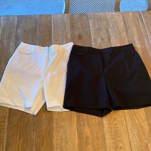 Two Shorts (black and white) size 8 White House Black Market.